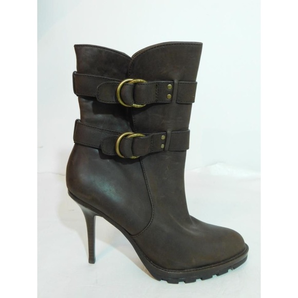 NEW Coach Espresso Brown Leather Mid Calf Boot  Final Price - Picture 5 of 8